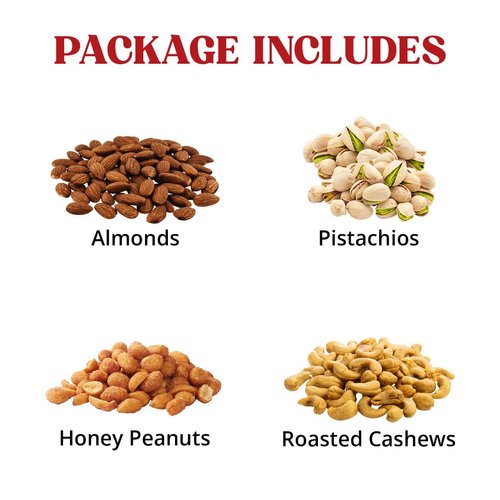 Easter Nuts Gift Basket - Basket of Cravings Gourmet Nuts Collection, Premium Mixed Nuts Gift Box, Perfect Birthday Care Package, Food Gift Baskets, 4 Sectinal.