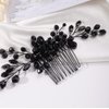 Missgrace Women Handmade Gothic Black Full Rhinestones Side Hair Comb Prom Party Special Occasion Punk Headpiece Black Women Rhinestones Hair Accessories for Women Gilrs (Black 5)