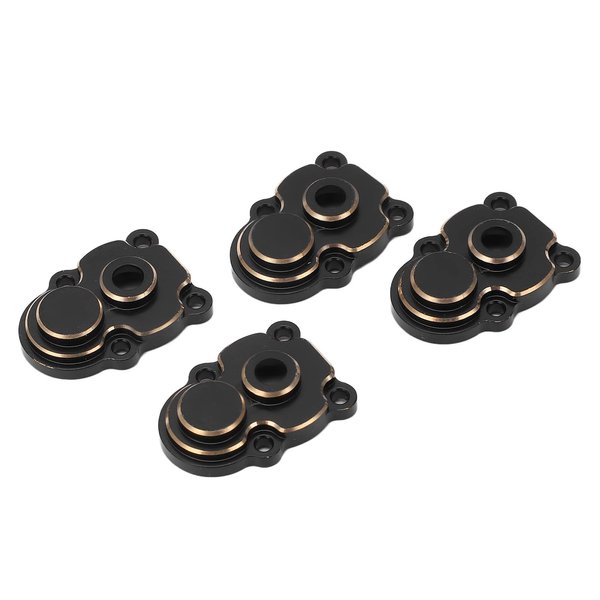 Alomejor 4Pcs RC Brass Steering Knuckle Cover Brass Knuckle Portal Cover RC Axle Gear Cover for FMS 124 FCX24 RC Crawler (Black)