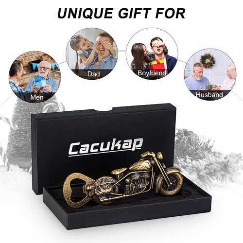 Unique Motorcycle Beer Gifts for Men, Vintage Motorcycle Bottle Opener, Fathers Day Gift Christmas Gift Biker Gift for Him Dad Husband Grandpa