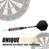 Steel Tip Darts Set for Dartboard, Professional Darts with Metal Tip 27 Grams, Brass Barrel + Black Aluminium Nylon Shafts 9 Flights 50 Rubber O-Rings 12 Spring Rings 1 Dart Sharpener Tool