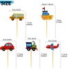 BIEUFBJI Transportation Cupcake Toppers 30 Pack Car Truck Train Airplane Ship Party Cake Toppers Picks for Kids Birthday Baby Shower Party Decorations Supplies