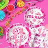 Xenorik Cowgirl Theme Let's Go Girls Party Tableware Decorations - Hot Pink Disco Cowgirl Party Supplies Dinnerware For Birthday Bachelorette, Dinner Plate, Dessert Plate, Cup, Napkin, Fork | Serve 24