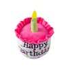 Ushang Pet Happy Birthday Cake Catnip Toys, Birthday Cake Shaped Chew Toys for Kitten Funny Cats Gifts Plush Cat Birthday Party Toys, Pink