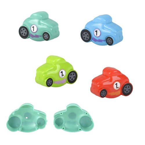 The Dreidel Company Race Car Plastic Easter Eggs, Fillable Easter Eggs, Perfect for Easter Egg Hunt, Surprise Egg, Easter Hunt, Party Favor 2.5" (12-Pack)