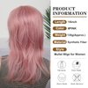 Liyouda Pink Mullet Wigs for Black Women Straight Wolf Cut Wig, Pink Mullet Wig Layered Mullet Wigs with Bangs Soft Synthetic Shag 80s 90s Mullet Wigs for Women Rocker Cosplay Wig