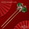KZQtriid Hair Accessories，14k Gold Plated Copper，Vintage Handcrafted，Colour Enamels Jade Butterfly U-Shape Hair Stick And HairClip.Hair Chopsticks For Women