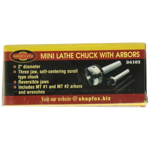 Shop Fox D4103 Mini Lathe Chuck with Arbors