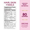 Nature's Bounty Optimal Solutions Hair, Skin & Nails Vitamin Gummies with Biotin, 2500 mcg, Strawberry, 80 Count