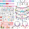 shynek 180 Pieces DIY Charm Bracelet Making Kit for Girls 8-12, Jewelry Making Kit for Girls with Bracelet Making Beads, Snake Chains for Girls Christmas Gift, Arts and Crafts