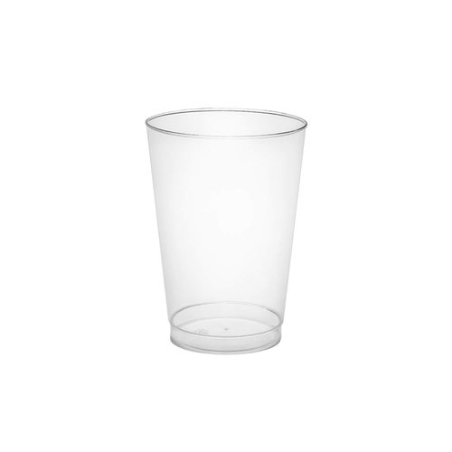 Party Essentials Disposable 10-Ounce Party Cups | Tall Tumblers | Cocktail Glasses, Clear Hard Plastic, 50-Count
