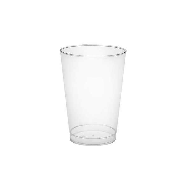 Party Essentials Disposable 10-Ounce Party Cups | Tall Tumblers | Cocktail Glasses, Clear Hard Plastic, 50-Count