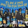 Police Banner Party Until The Cops Shown Up Banner- Police Party Decorations Banner, Glitter Gold Police Banner Garland for Police Theme Party, Retirement Party