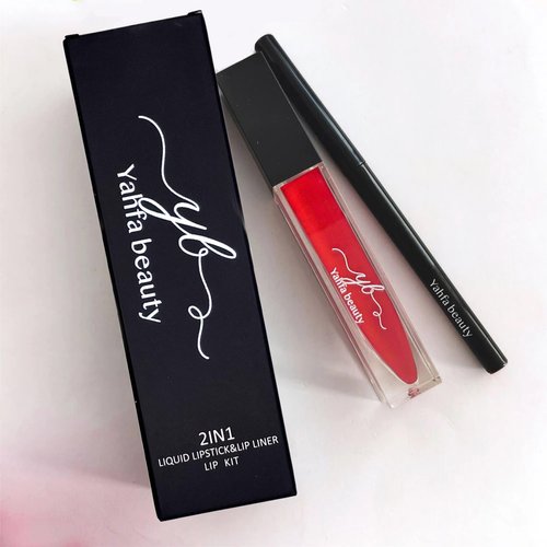 YAHFA BEAUTY | LIPLINER + MATTE LIQUID LIPSTICK | ALL-IN-ONE KIT (RED)