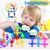 100pcs Suction Bath Toys for Baby Kids, Bath Toy Silicone Construction Building Blocks Montessori Sensory Toy for 3 4 5 6 7 8 Years Old Toddlers Boys Girls with Egg Storage…