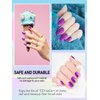 Kalolary Purple Gel Nail Wrap Strips, Purple Mirror Full Nail Wrap Gel Nail Art Polish Sticker Long-Lasting Gel Nail Wrap with Nail File and Stick（UV/LED Lamp Required）