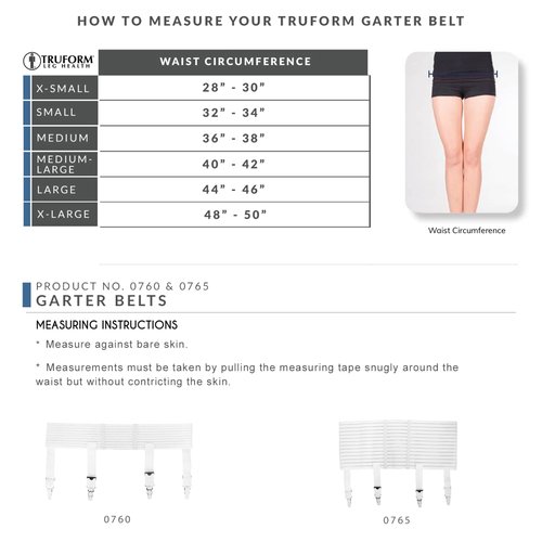 Truform Truform Plus Size Garter Belt, White, X-Small