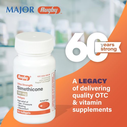 Simethicone 180mg Softgels Anti-Gas Generic for Phazyme Ultra Strength 6 PACK of 60 Softgels, Total 360 Softgels.