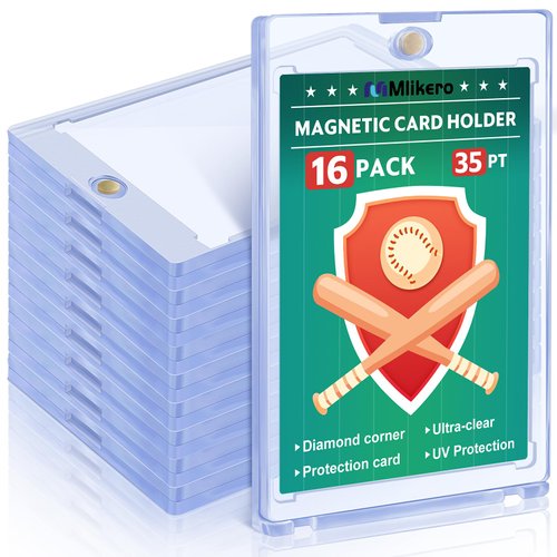 16 ct Magnetic Card Holder for Trading Cards, Baseball Card Protectors 35 pt Trading Card Holder Fit for Standard Cards, MTG Cards, YUGIOH Cards, Sports Cards, Baseball Cards
