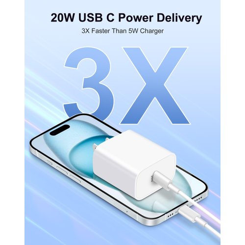 Pixel 9/8/7/6/5/4 Fast Charger, 2Pack 20W USB C Charging Block + 6FT USB C Cable Cord for Google Pixel 8/9 Pro/7/7a, 6a/6/Pro, 5/4/3/XL, Phone 15, Galaxy, Android Phones