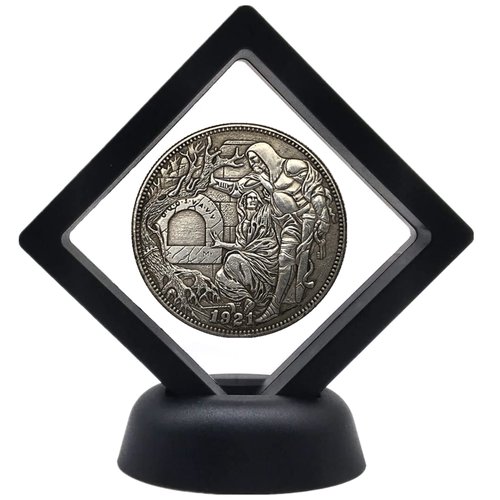 MarshLing Antique Liberty Old Coins Morgan Silver Dollars - 1921 Coin Collecting - Silver Dollar USA Old Original Pre Morgan Dollar with Display Case (Coin & Black Display Case)
