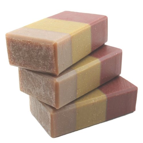 Traverse Bay Bath and Body- All natural handmade cold process bar soap, Frankincense and myrrh with French red and yellow clays. essential oil soap. 3 bar pack 16 + oz. Made in the USA