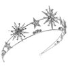 Minkissy Rhinestone Star Crown Star Bridal Wedding Crown Star Rhinestone Tiara Crowns Wedding Crystal Bridal Headband Silver