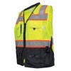 Global Glove GLO-099 Premium High-Visibility Surveyors Safety Vest, Lightweight and Breathable, Zipper Closure, 9 Pockets, XL