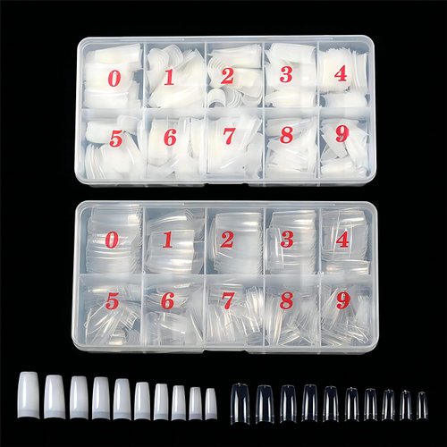 Clear and Natural Acrylic Nail Tips 1000pcs French Nail Tips For Acrylic Nails Half Cover Artific...