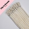 Kyriena 24 Inch 7PCS Single Clip in Dreadlock Extensions, Pearl White Clip in Fake Dreads Thin 0.6cm Hair Extensions, Reggae Hippie Synthetic Single End Dreadlocks for Women