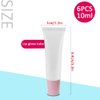 AMORIX 6PCS 10ml Lip Gloss Tubes Clear Empty Lip Balm Containers with Pink Cap Refillable Soft Cosmetic Squeeze Tubes for Lip Gloss Base Glitter Pigment Powder.