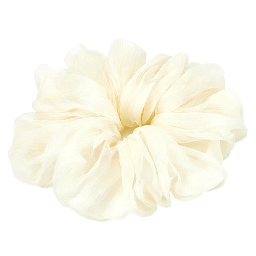 FATEGEART 100% Real Mulberry Silk Scrunchies for Women,Silk Hair Ties for Gril,High Elastic for Ponytail Holder,No Damage for Hair (Ivory)