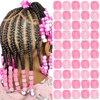 VENOFEN 50PCS Pink Hair Beads Dreadlock Beads for Hair Jumbo Braid Beads Light Pink Pony Beads for Kids Girls Cute Hair Decoration Braid Accessories Jewelry Making Beads