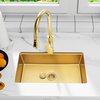 LQS Kitchen Sink Drain Strainer Assembly, Sink Drain 304 Stainless Steel with Removable Deep Waste Basket and Sealing Lid 3-1/2-inch Golden