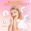 Kids Makeup Kit for Girls, Real Washable Cosmetic Set with Mirror, Jewelry Bracelet Making Kit for Kids Makeup Toy, Kids Makeup Sets for Girls 4 5 6 7 8 9 10 11 12 Years Old Kid (Pink)