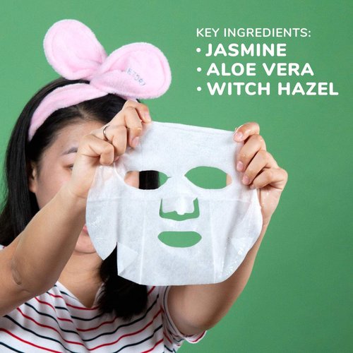 FACETORY K Beauty Face Mask Skin Care - Everyday JASMINE Moisturizing Sheet Mask | Plant-Based with Jasmine Infusion (5 Pack)