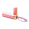 "Pocket" Readers Ultra Compact Spring Temple Reading Glasses w/Portable Pocket Clip Aluminum Case Pink +1.00