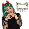 5-Pack Leopard Face Temporary Tattoo Stickers, Halloween Cosplay Cheetah Face Tattoos for Kids and Adults, Perfect for Halloween Party, Costume Makeup, and Face Art