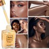 MEICOLY Face Body Glitter,Drop Glitter Body Shimmer Oil,Hydrating Glitter Liquid Highlighter Makeup,Natural Sparkly Body Oil,Dewy Face Glow,02 Golden Yellow