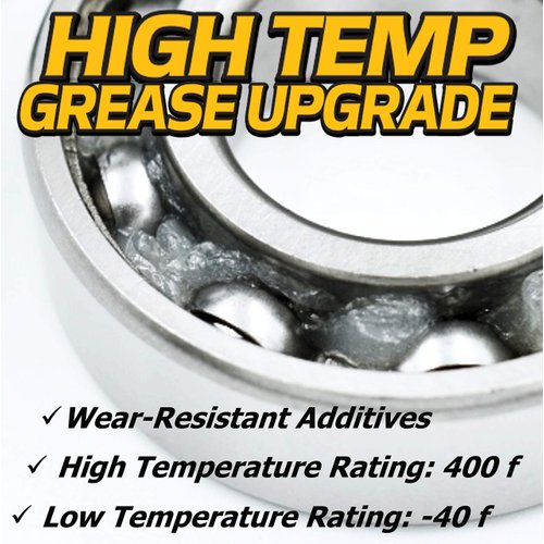 HD Switch 4 Pack Front Wheel Bearings fits John Deere AM102888 AM131046 Gravely 05435700 6205-2RSNR with HIGH Temp Grease