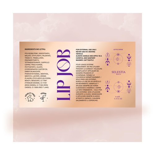 SELESTIA BEAUTY Lip Plumper Gloss Lip Job - Plumping Lip Gloss with Glossy Finish - Lip Pump Gloss with Hydrating & Smoothing Formula - 0.14 Fl Oz (Slinky Silk)