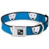 Dog Collar Seatbelt Buckle Polar Bear Repeat Black Blue Fade 11 to 17 Inches 1.0 Inch Wide