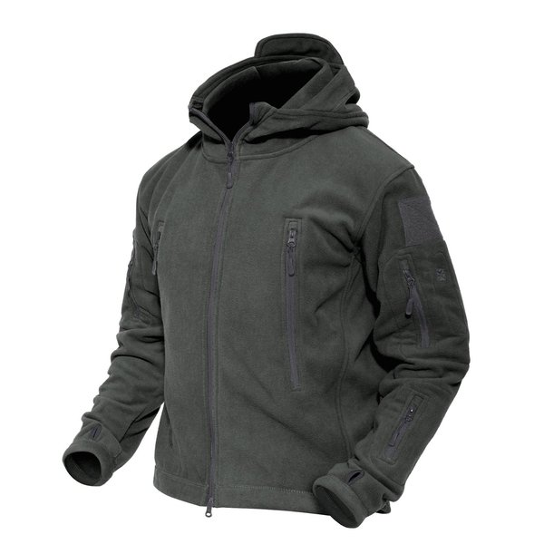 MAGCOMSEN Winter Jackets for Men Tactical Jackets Military Jacket Fleece Hoodie Men Thermal Jackets Gray L