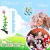 100 Pcs Bean Sprout Hair Clips,Mixed Style Plant Hairpins Hair Accessories,Funny Little Grass Barrette Headwear with Hot Glue Sticks for Women Kids Girls Crazy Hair Day at School Home Party Decoration