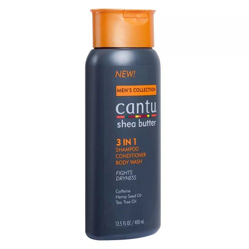 Cantu Men's Hair Care 2-piece Set: 3 in 1 Shampoo, Conditioner, and Body Wash & Leave-In Conditioner