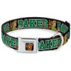 Buckle-Down Seatbelt Buckle Dog Collar - Scooby Doo & Shaggy Pose/BAKED Black/Green - 1" Wide - Fits 9-15" Neck - Small