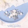 Unicra Flower Wedding Hair Comb Sparkly Crystal Bridal Hair Piece Rhinestone Hair Accessorie for Women