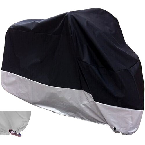 XYZCTEM All Season Black Waterproof Sun Motorcycle Cover,Fits up to 87" Motors (M & Lockholes)