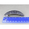 Black White curved barrette hair clip accessory 3.5 inches long circles rings pattern