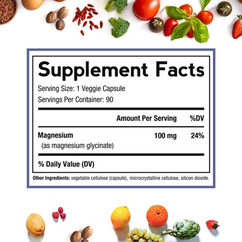 Doctor's Recipes Magnesium Glycinate for Men & Women, 100mg Elemental Mag, 90 Caps, Amino Acid Chelated, High Absorption, Easy on Stomach, Calm, Bone, Muscle, Heart, Energy, Nerve, No Gluten